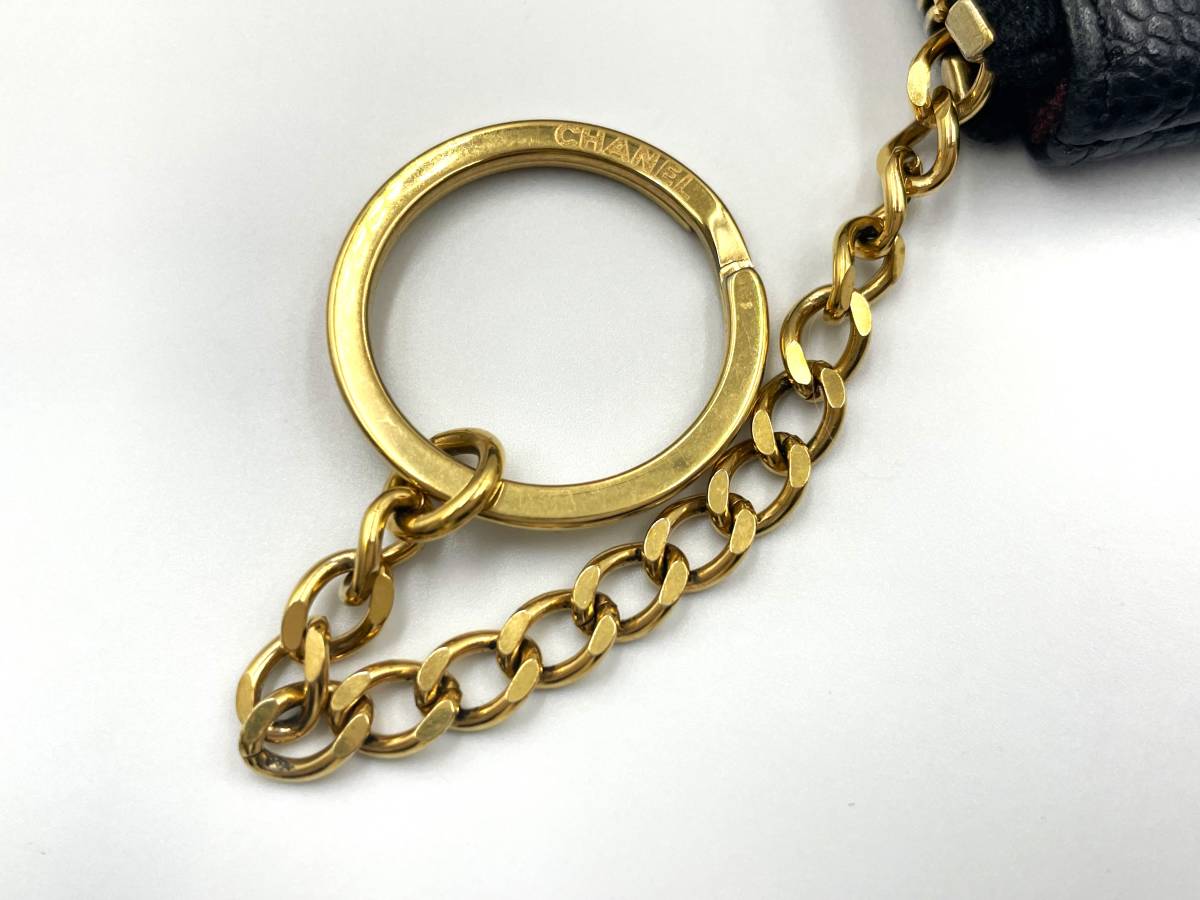 シャネル CHANEL コインケース マトラッセ キャビアスキン 黒 ココ