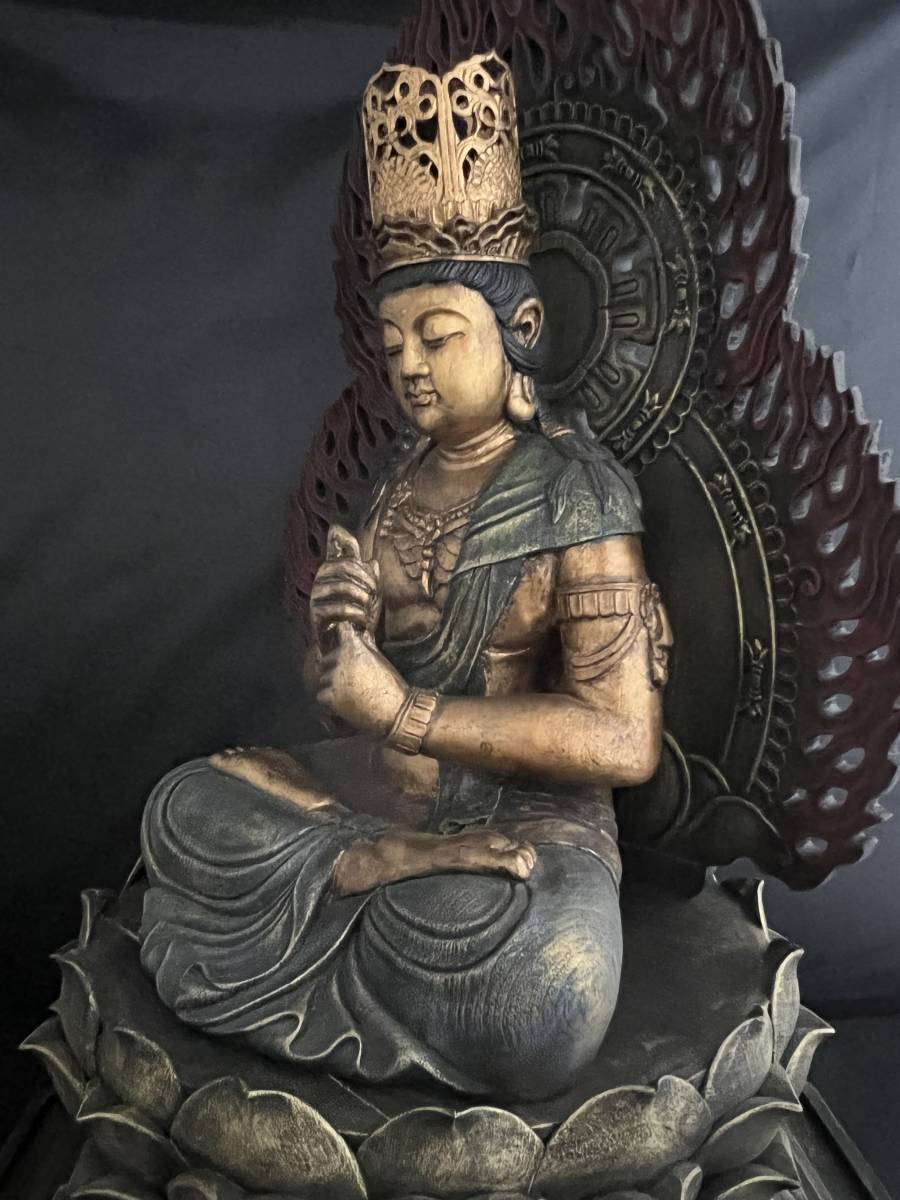 大型 大日如来像 楠木彫 仏像 観音 菩薩 開運 金運 彫刻 置物 大型 大日如来像 楠木彫 仏像 観音 菩薩 開運 金運 彫刻 置物
