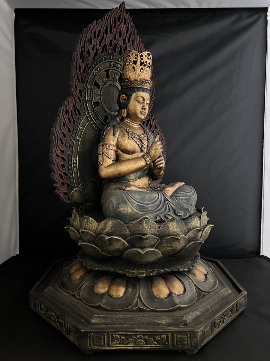 大型 大日如来像 楠木彫 仏像 観音 菩薩 開運 金運 彫刻 置物 大型 大日如来像 楠木彫 仏像 観音 菩薩 開運 金運 彫刻 置物