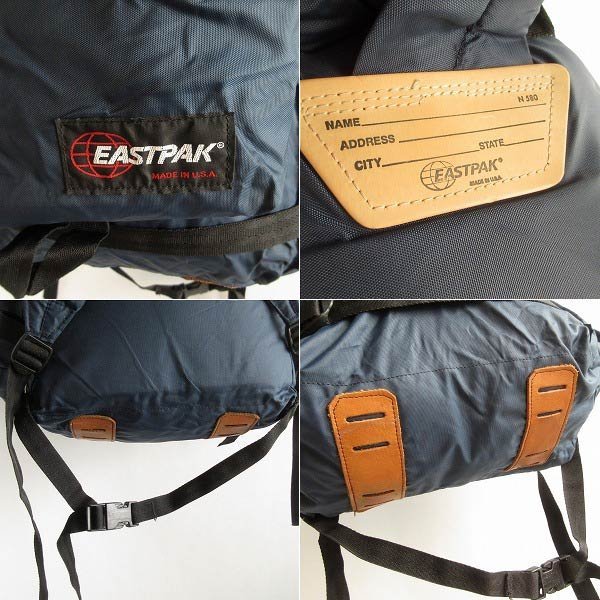 80s USA製 EASTPAK リュックサック 紺系 ナイロン イーストパック デイパック バッグ 80年代 アメリカ製 ビンテージ D145-61-0002Z_画像4