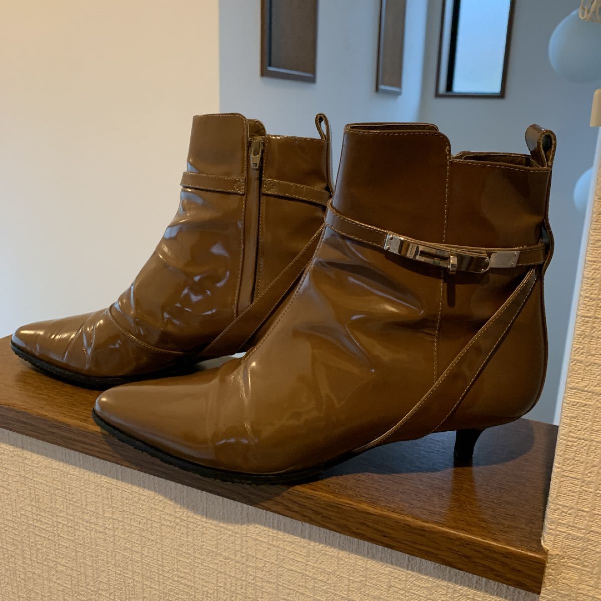 正規品 エルメス エナメルケリーショートブーツ 36 レディース