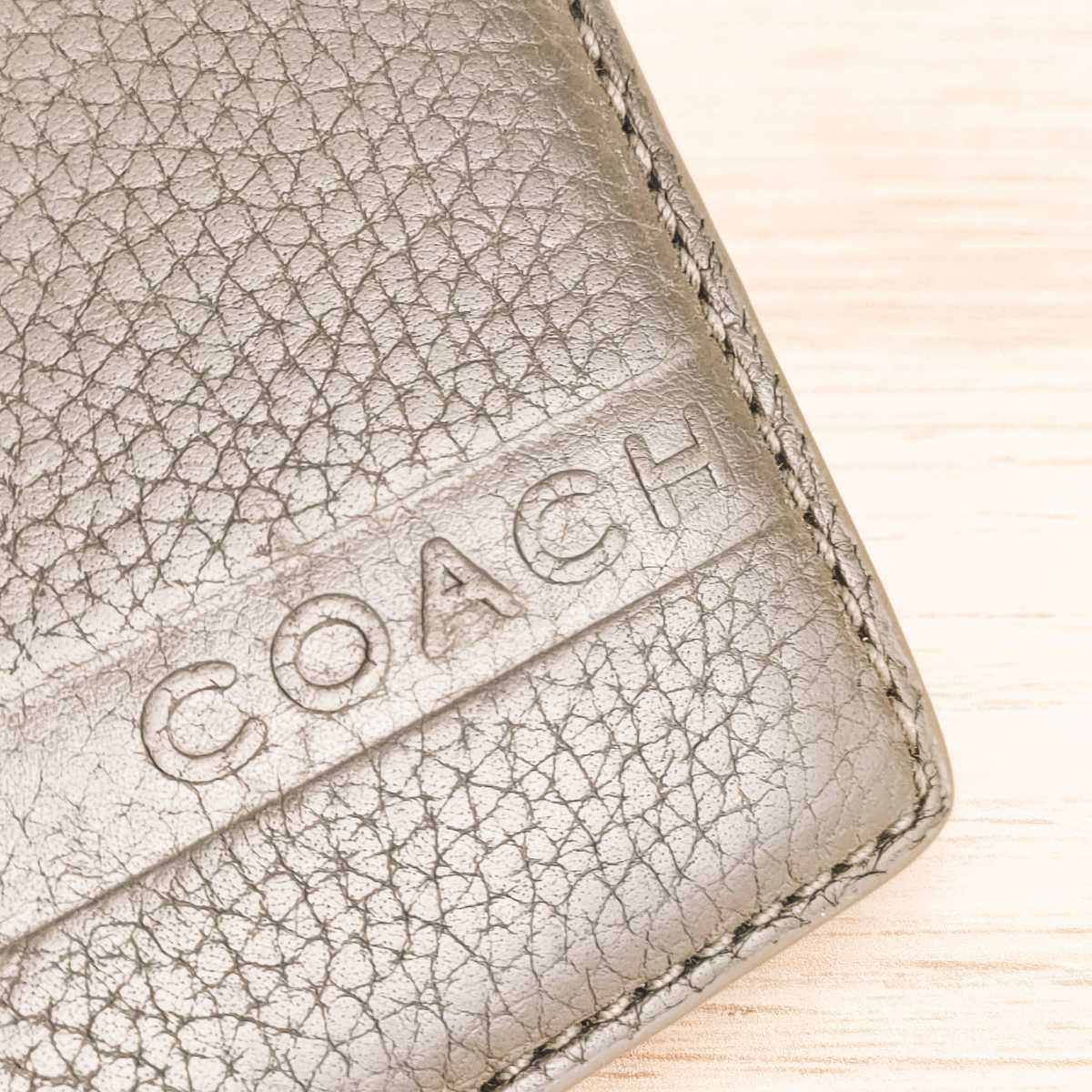 COACH コーチ 手帳 ブラウン系 札入れ カード入れ レザー 定期 写真 小物入れ 名刺 パスケース 2つ折り_画像4