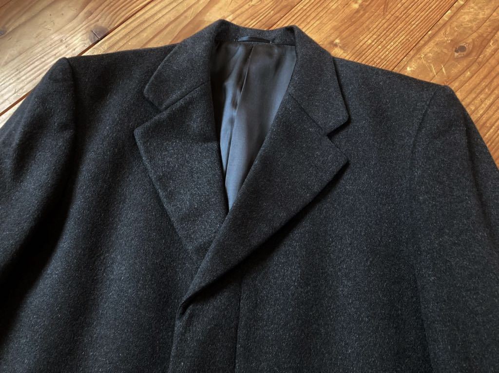 美品 メンズ カシミヤ 100% チェスターコート Mサイズ 黒 ブラック