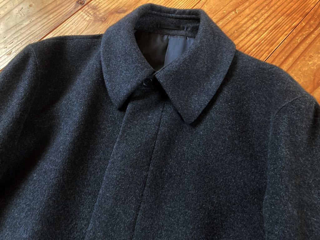 ROCK PARKER メンズ カシミヤ 100% ステンカラーコート Mサイズ 黒系 チャコールグレー系 紳士服 カシミヤ ロングコート cashmere coat_画像5