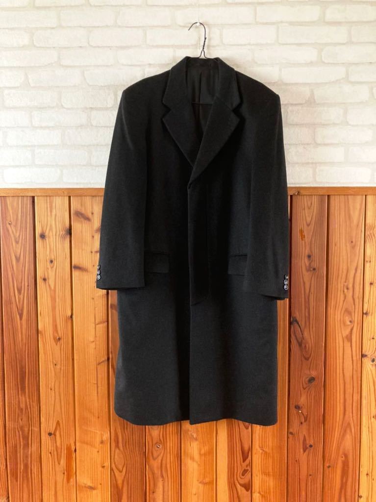 美品 メンズ カシミヤ 100% チェスターコート Mサイズ 黒 ブラック