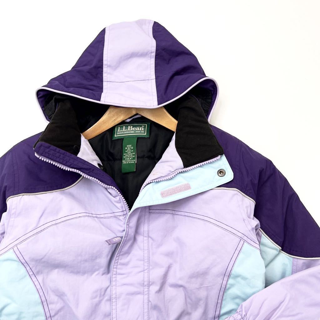 エルエルビーン L.L.Bean キッズ 10/12 スキーウェア 中綿 ジャケット パーカー パープル ライトブルー 可愛いカラーリング BH111