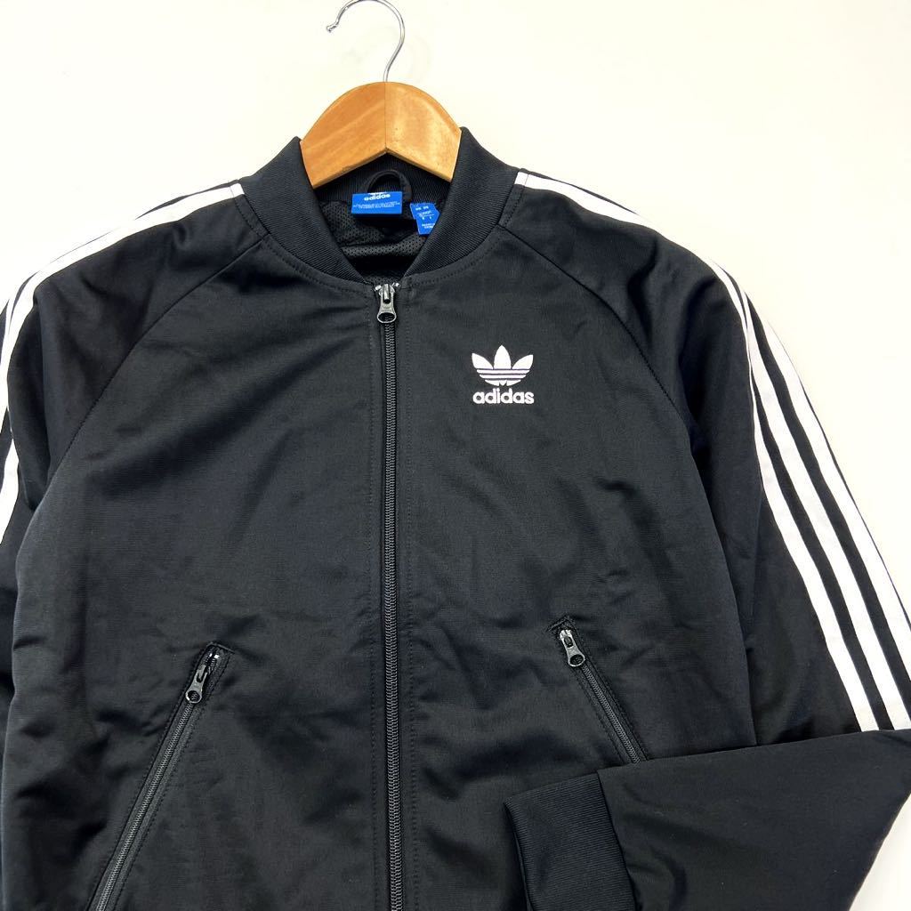 アディダス オリジナルス ☆ adidas 人気♪ トレフォイル トラックジャケット ジャージ トップス レディース M ブラック スポーツMIX■S735_画像4