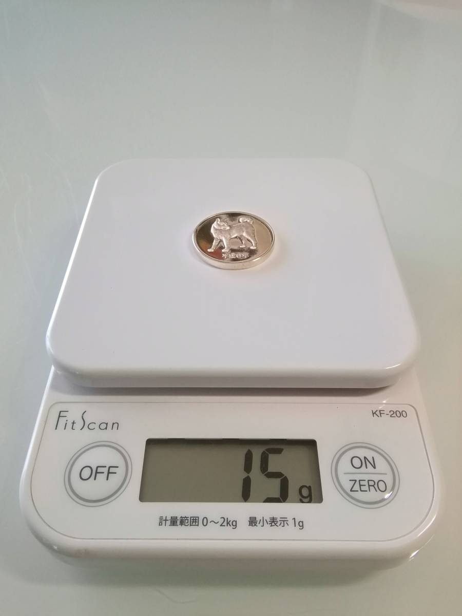 未使用品 純銀コイン犬 『量約15g』 刻印ありの画像3
