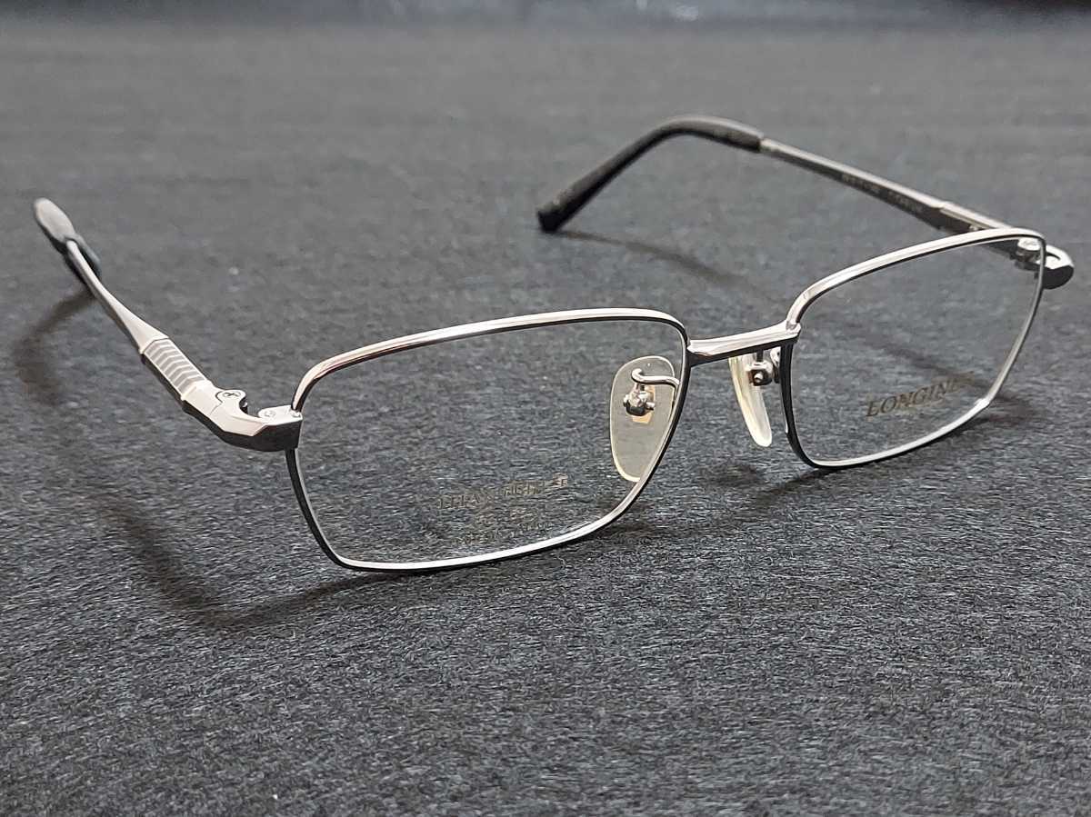 新品　LONGINES　ロンジン　日本製　メガネ　眼鏡　高級感　上品　フルリム　チタン　シルバー　研出七宝_画像5