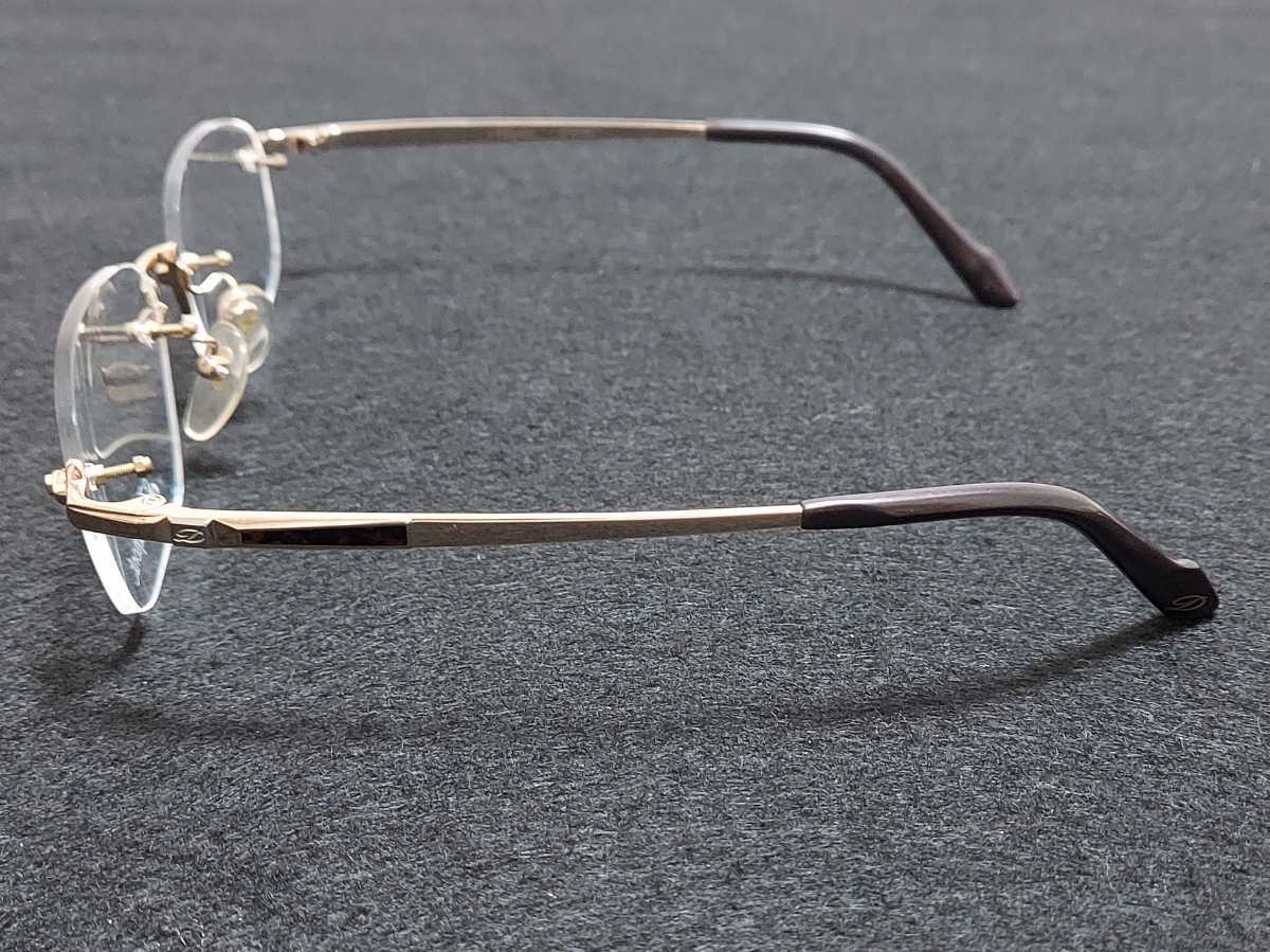 新品　S.T.Dupont　エステーデュポン　メガネ　眼鏡　高級感　上品　ツーポイント　チタン　ゴールド_画像4