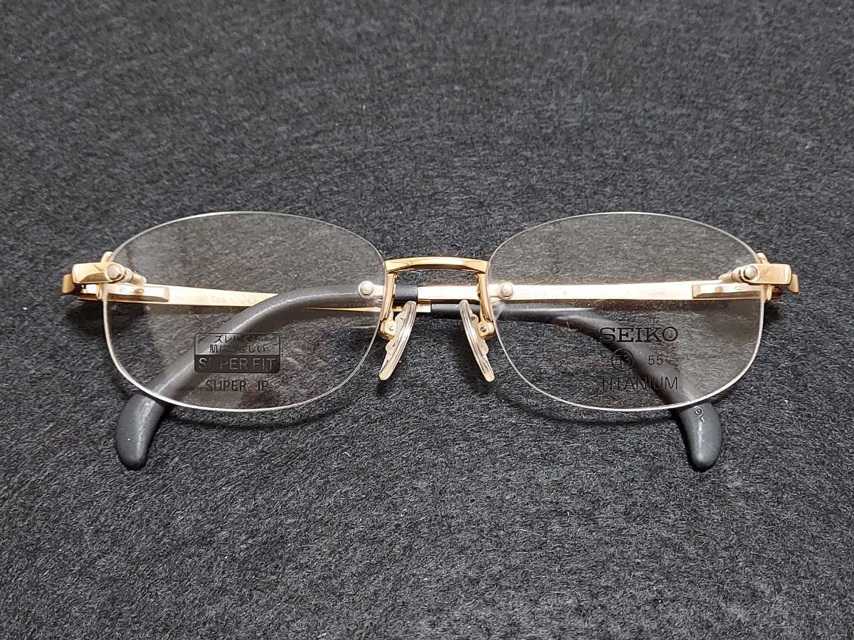 新品　SEIKO　セイコー　メガネ　眼鏡　高級感　上品　ツーポイント　チタン　ゴールド_画像5