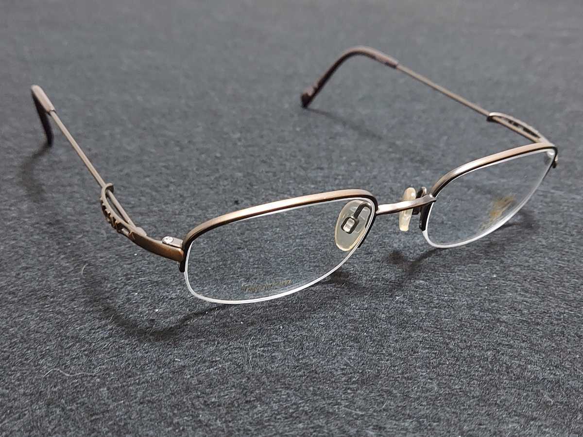 新品　MCM エムシーエム　日本製　メガネ　眼鏡　高級感　上品　ハーフリム　チタン　ゴールド_画像2