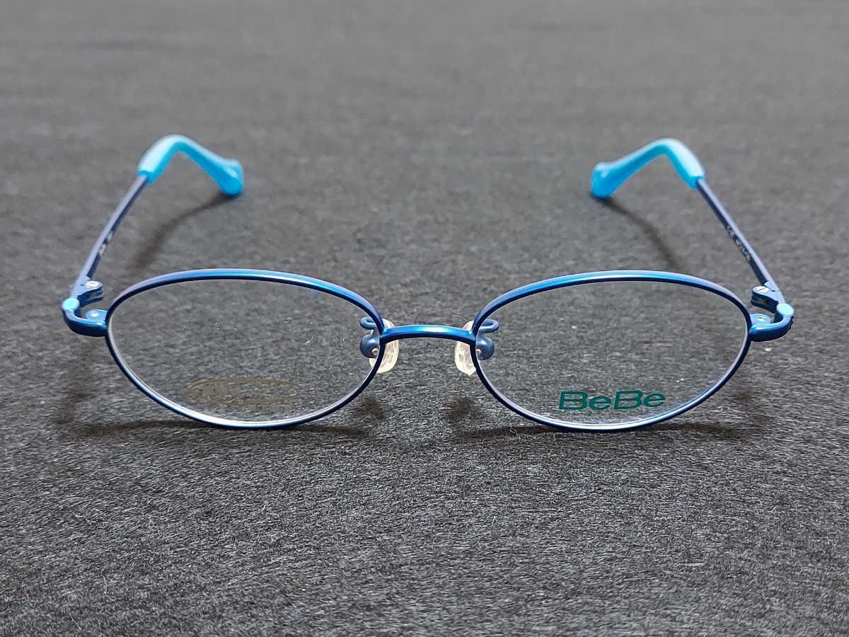 新品　BeBe ベベ　ブランド　メガネ　眼鏡　高級感　上品　フルリム　青　ブルー　軽い　子供用　キッズ_画像5