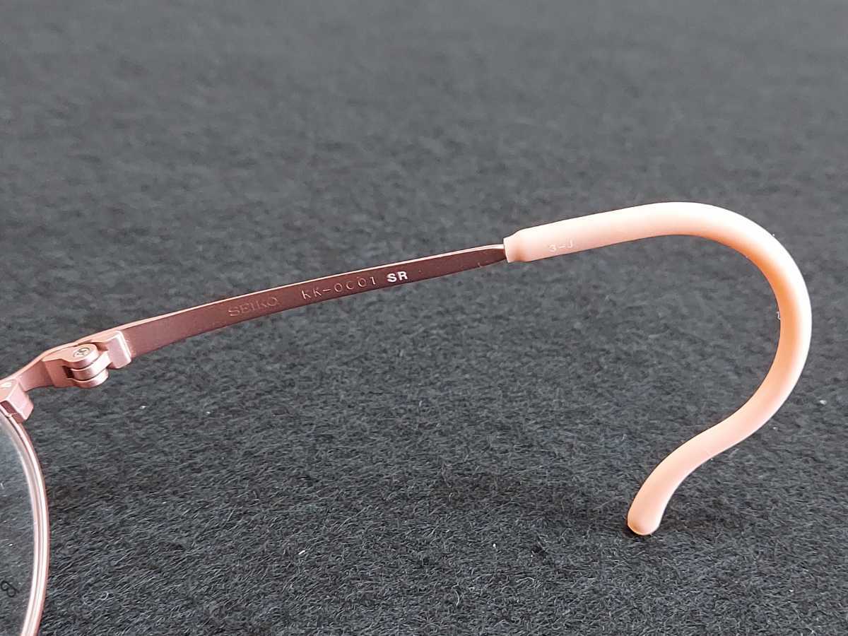 新品　こどものくに　SEIKO　セイコー　メガネ　眼鏡　高級感　上品　フルリム　チタン　キッズ　子供用　ピンク　可愛い　縄手　巻きつる_画像7