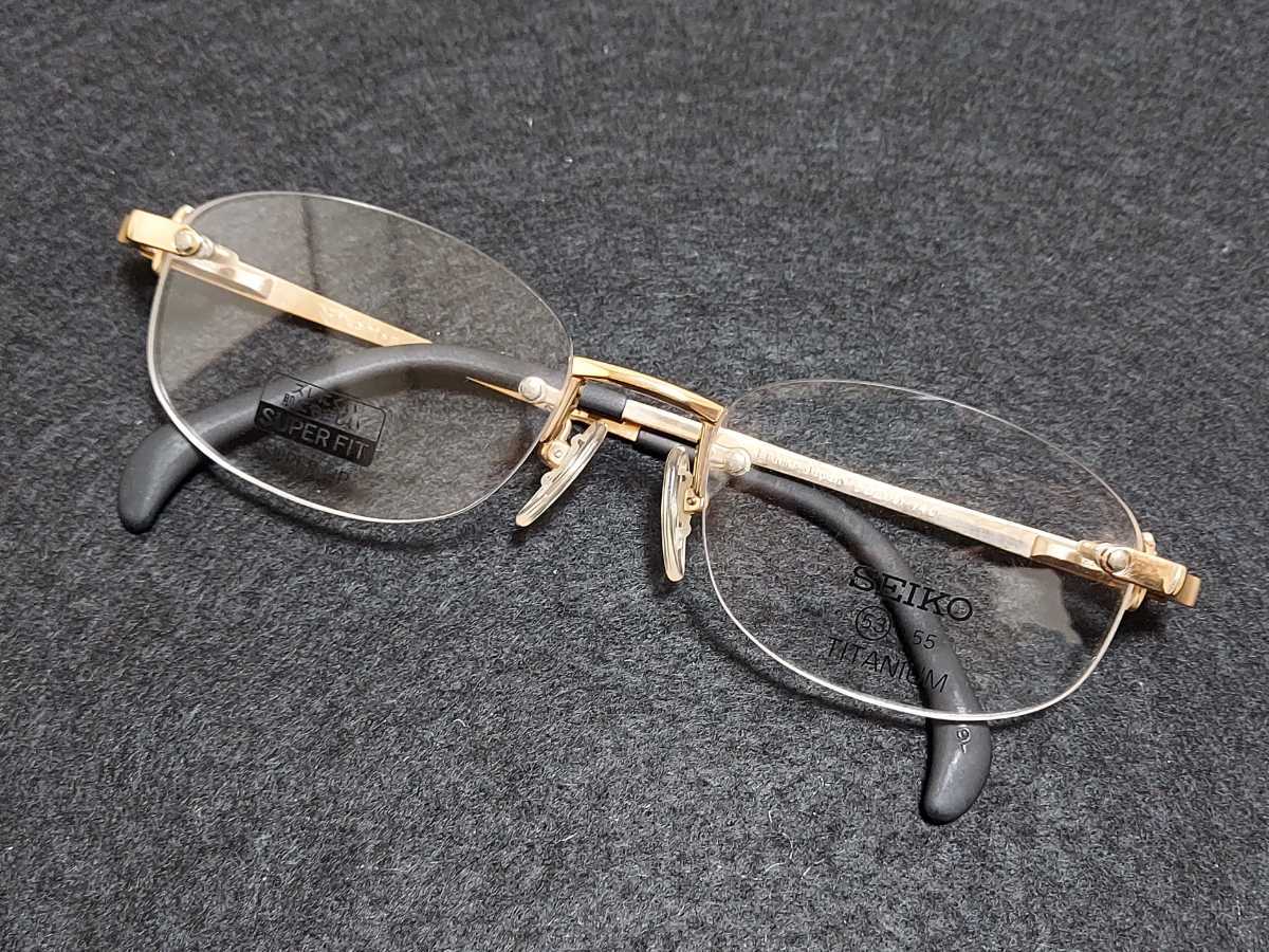 新品　SEIKO　セイコー　メガネ　眼鏡　高級感　上品　ツーポイント　チタン　ゴールド_画像6