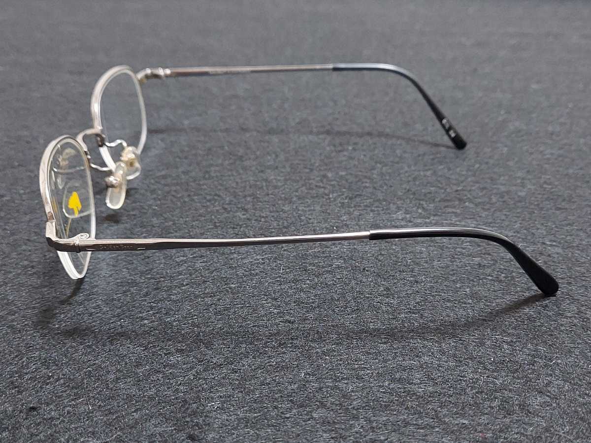 新品　Golden Bear ゴールデンベア　メガネ　眼鏡　高級感　上品　ハーフリム　チタン　シルバー_画像4