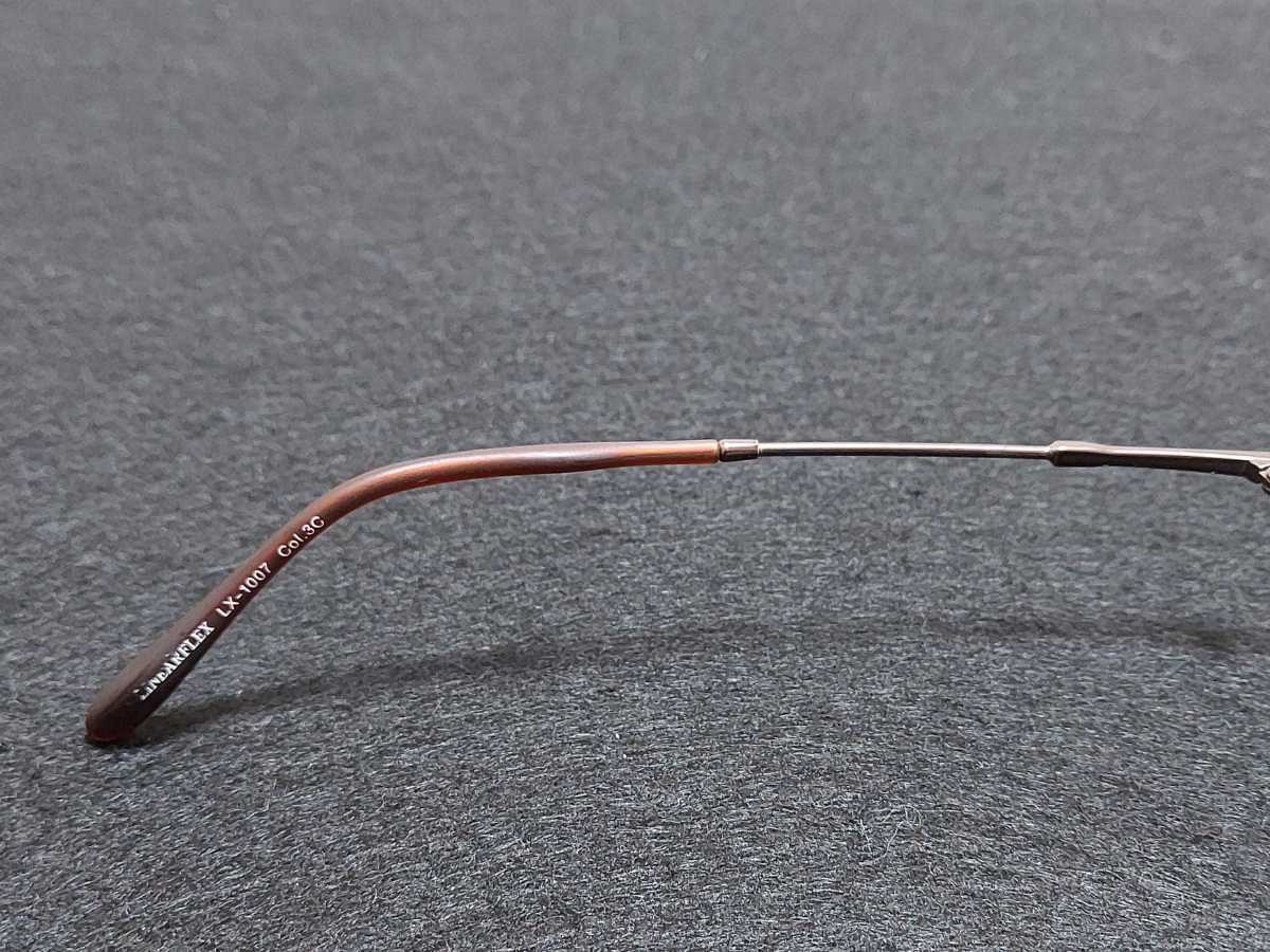 新品　LINEARFLEX　リニアフレックス　日本製　メガネ　眼鏡　高級感　上品　ツーポイント　軽い　ブラウン　超弾性_画像8