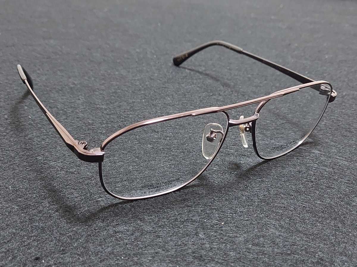 新品　THE CENTURY　センチュリー　日本製　メガネ　眼鏡　高級感　上品　フルリム　ツーブリッジ　チタン　軽い　ピンクブラウン_画像2