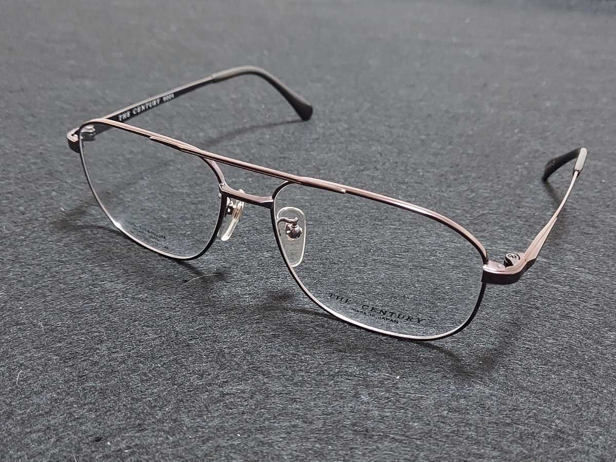 新品　THE CENTURY　センチュリー　日本製　メガネ　眼鏡　高級感　上品　フルリム　ツーブリッジ　チタン　軽い　ピンクブラウン_画像1