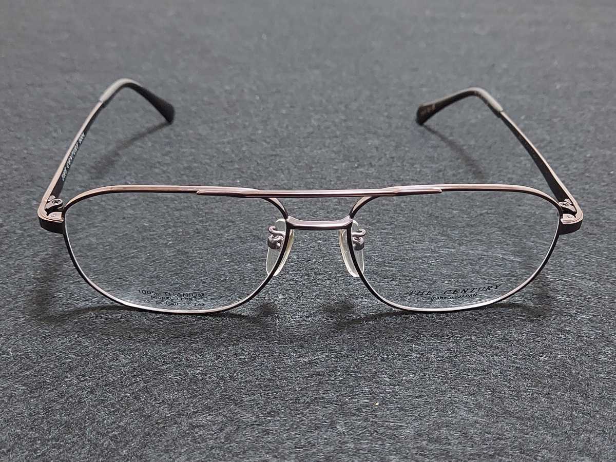 新品　THE CENTURY　センチュリー　日本製　メガネ　眼鏡　高級感　上品　フルリム　ツーブリッジ　チタン　軽い　ピンクブラウン_画像3