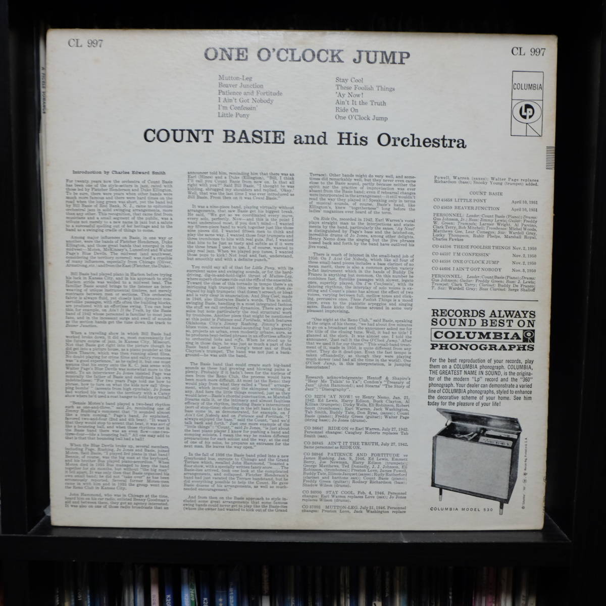 Columbia【 CL 997 : One O’Clock Jump 】6eye / Count Basie_画像2
