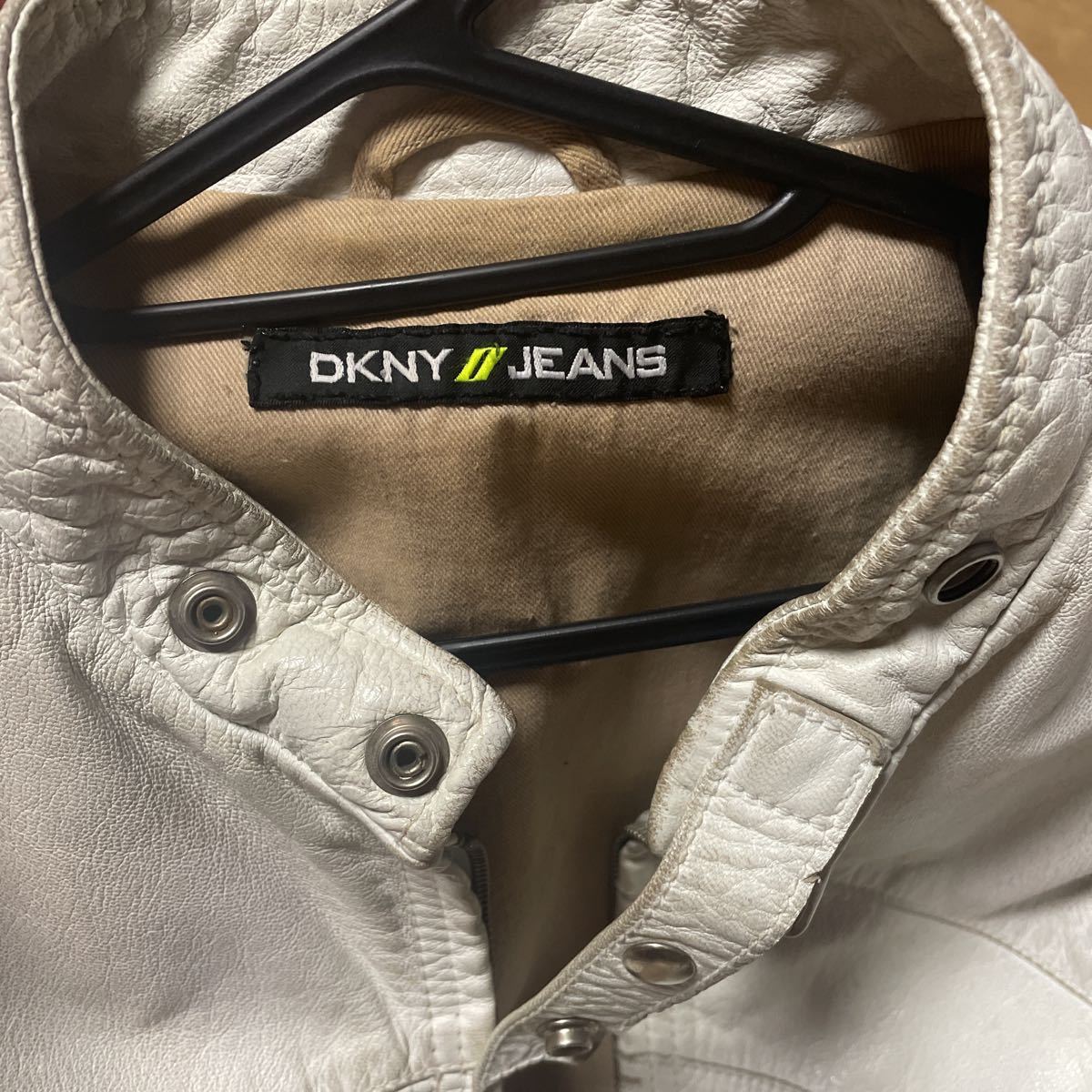 DKNY ライダースジャケット レザージャケット シングルライダース　used ダメージ加工　バイカー　ハーレー_画像4