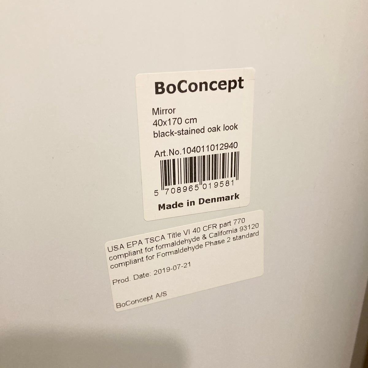 送料込 BoConcept 壁掛け鏡 ボーコンセプト ミラー ブラック 送料込 BoConcept 壁掛け鏡 ボーコンセプト ミラー ブラック