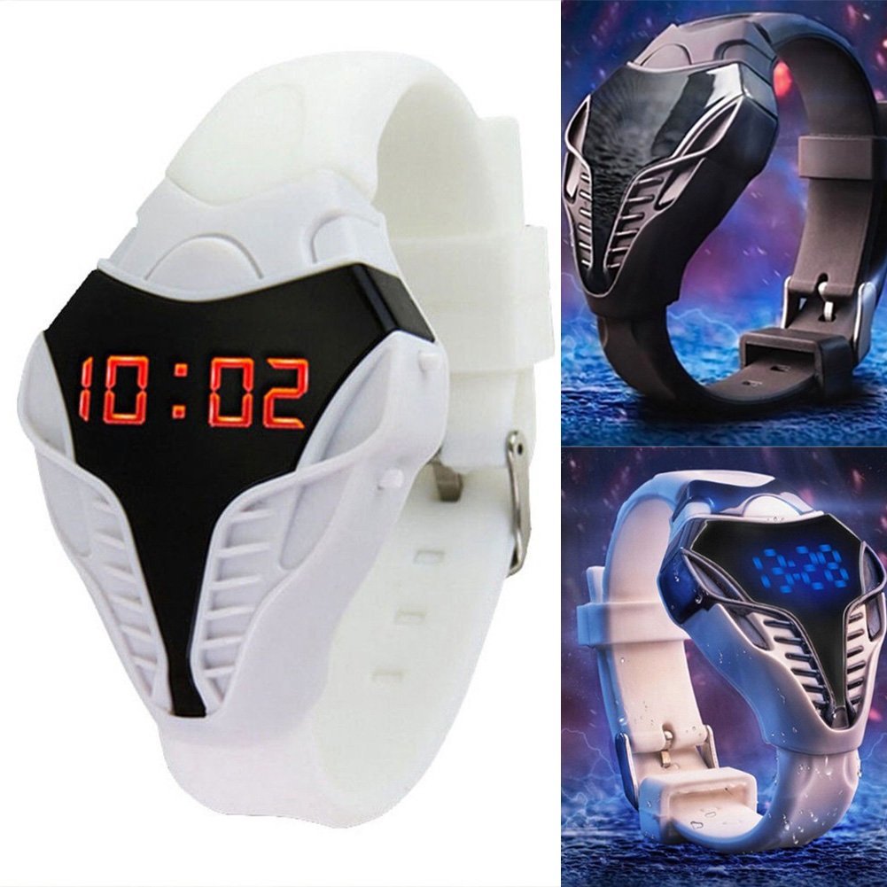 【 送料当社負担 】LED 時計 レディース ユニセックス スポーツ腕時計 シリコンウォッチ バングル・ブレスレット デジタル LED-W-X-wh