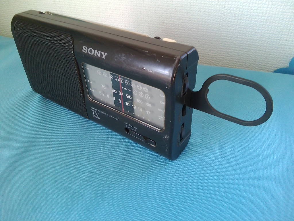 SONY FM/AM compact radio ICF-480V made in Japan * operation goods! with defect 