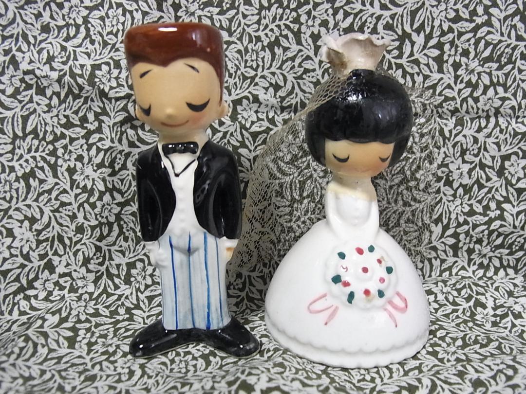 即決！　レトロ　内藤ルネ　ウエディング　結婚式　陶器人形_画像1