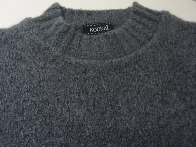 KOOKAI Koo kai Italy made sweater beautiful gray. soft tender feel of simple neat stylish design 