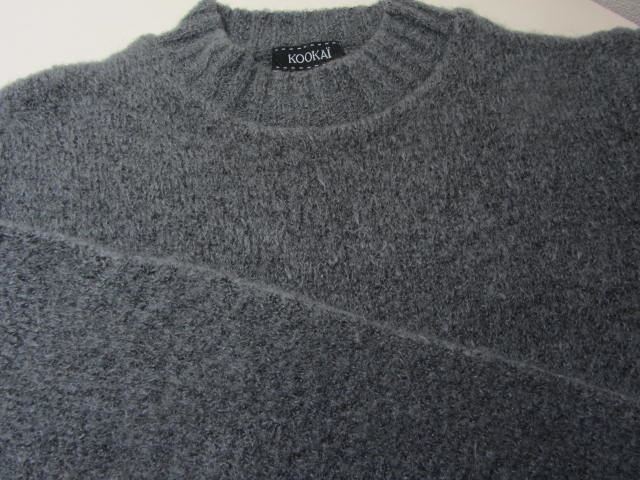 KOOKAI Koo kai Italy made sweater beautiful gray. soft tender feel of simple neat stylish design 