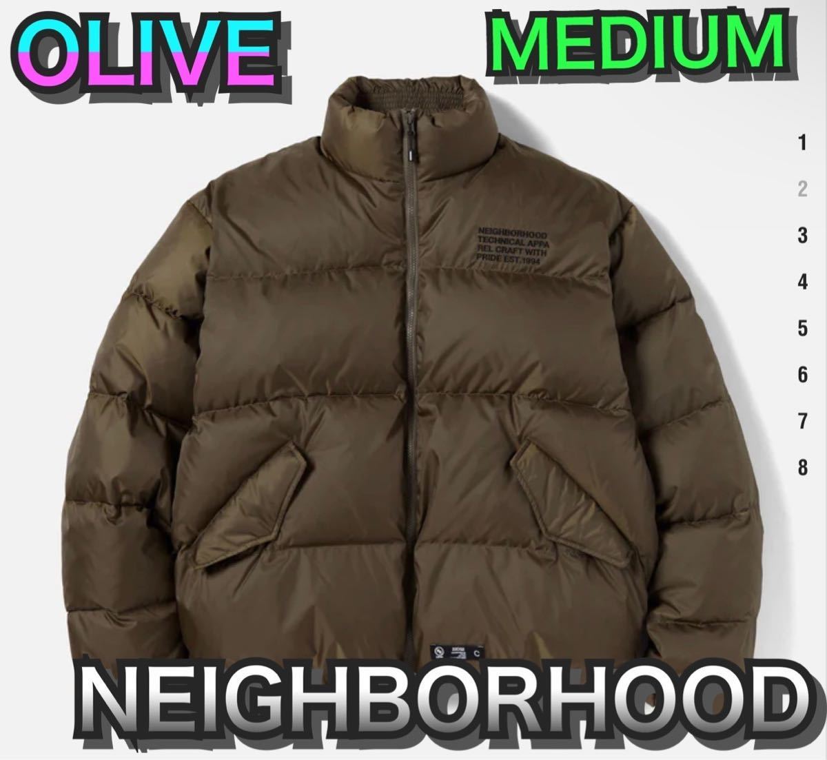 ダウンジャケット DOWN 22aw neighborhood DOWN JK . PE ネイバーフッド jacket スタジャン Mサイズ