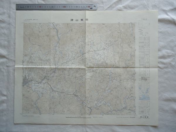 【古地図 昭和40年代】『津山東部』五万分一地形図姫路14号 昭和43年発行【鳥取 岡山 鉄道 因美線 姫新線 鶴山公園 衆楽園 滝神社】_画像1