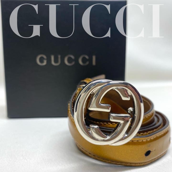 ほぼ未使用】GUCCI 70cm/28インチ ベルト 0408-