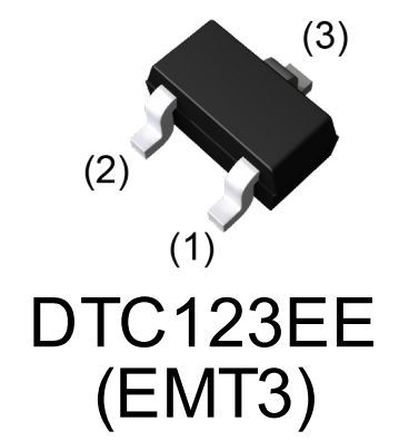 ★ローム製 デジタルトランジスタ（デジトラ） DTC123EE 2.2kΩ,2.2kΩ内蔵 100個_画像3