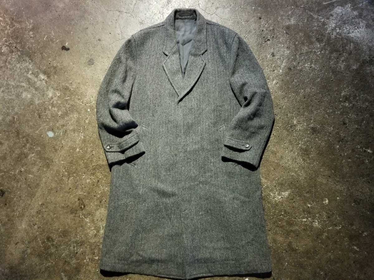 HOMME COMME des GARCONS 80s ヘリンボーンチェスターコート 1980s デカオム コムデギャルソンオム_画像3