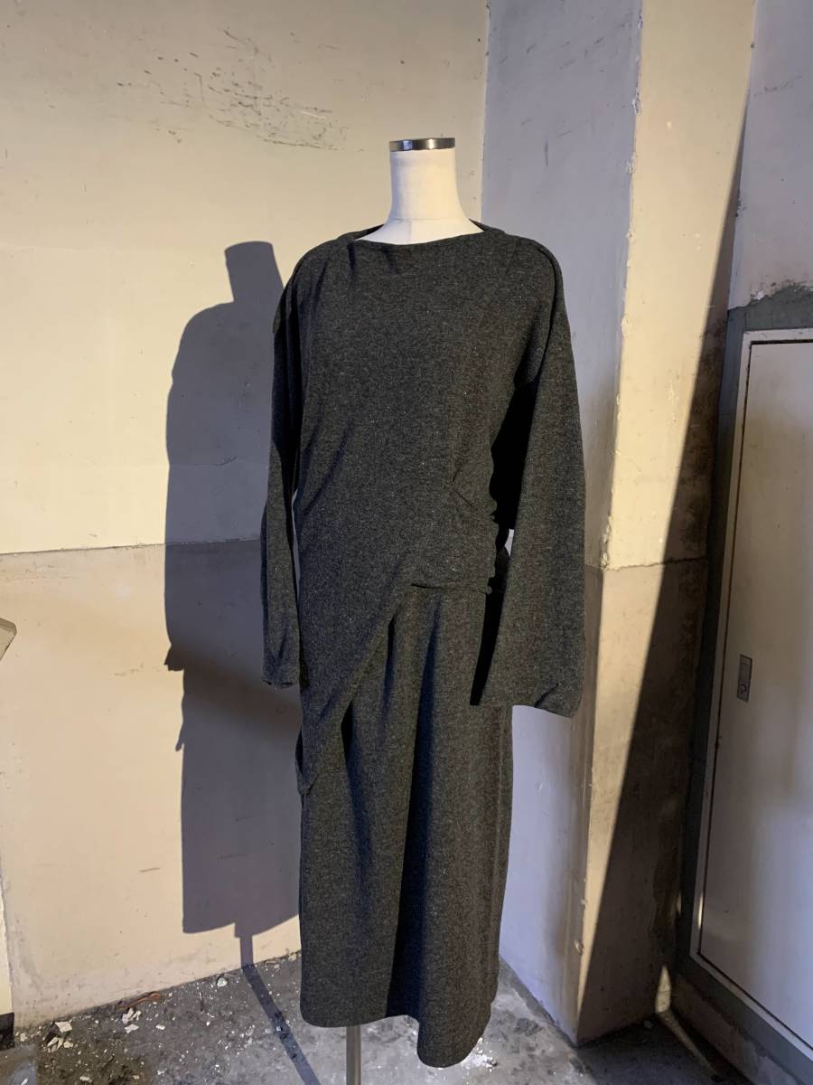 COMME des GARCONS 80s ラップデザインロングニットワンピース 1980s コムデギャルソン AD表記なし GO-080240_画像1