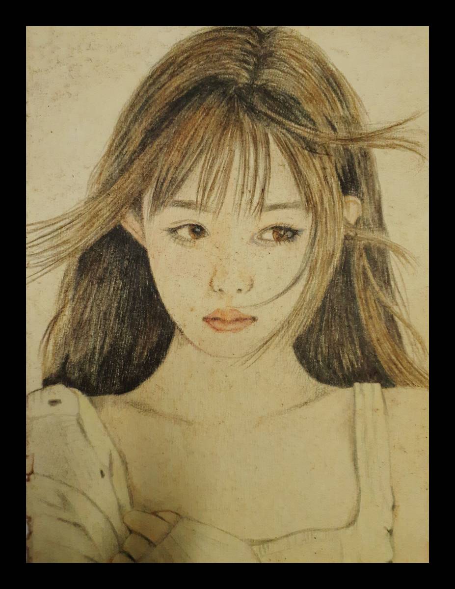 手描き イラスト No 62 人物画 女性 色鉛筆画 鉛筆画 木炭画 売買されたオークション情報 Yahooの商品情報をアーカイブ公開 オークファン Aucfan Com