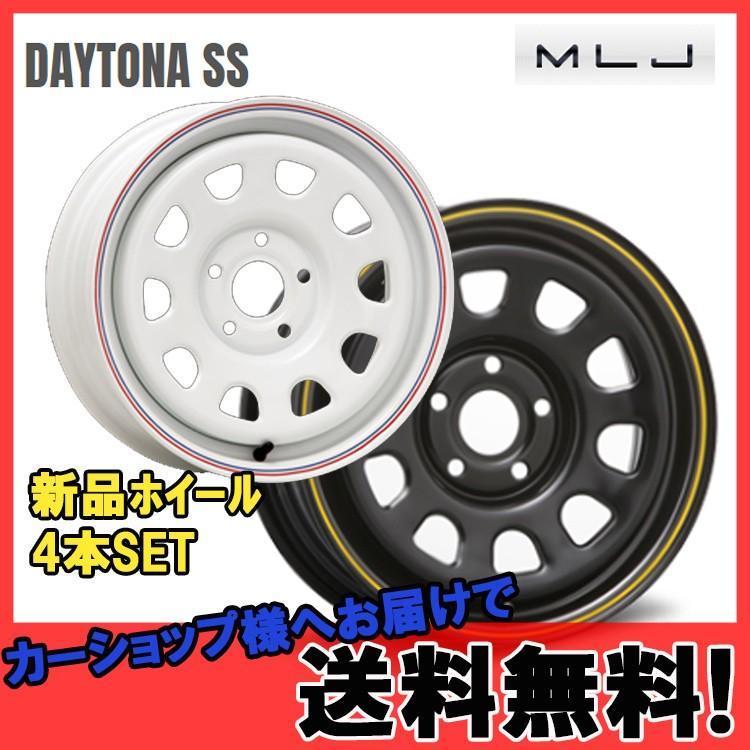 15インチ 5H108 6J+30 5穴 4本 デイトナSS ホイール DAYTONA SS MLJ ブラック/トリコロールホワイト KY_画像1