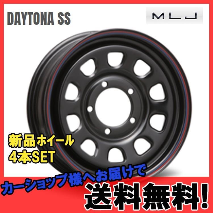 14インチ 4H100 5J+42 4穴 4本 デイトナSS K-car 軽 ホイール DAYTONA SS MLJ ブラックred/blueline KY_画像1