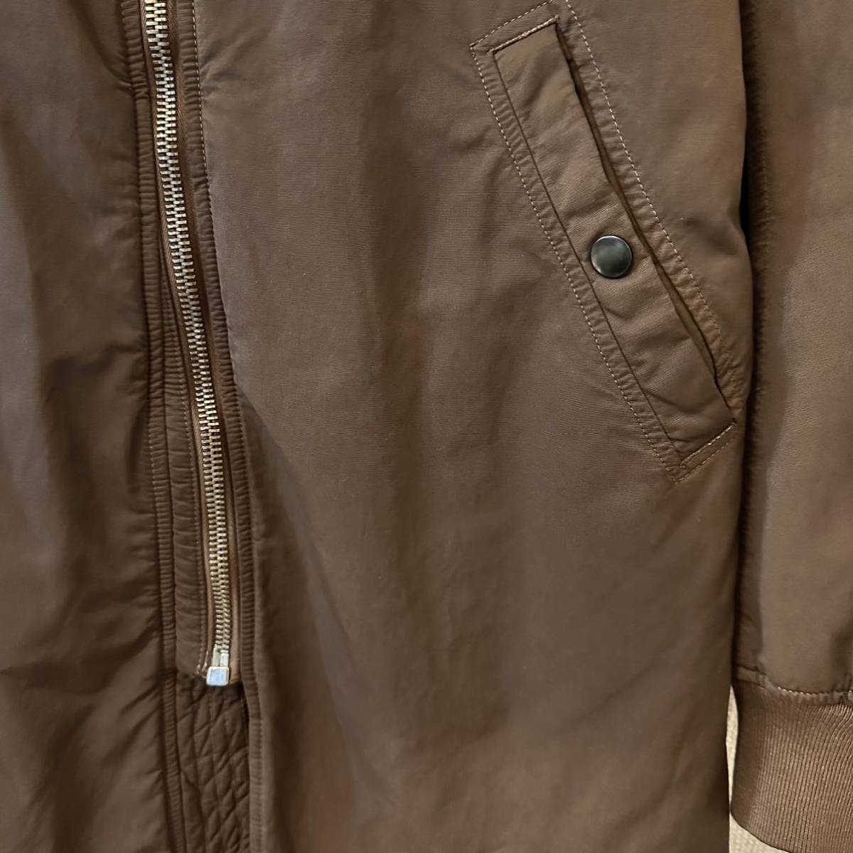 AW2014 DRKSHDW Rick Owens FLIGHT JACKET LONG BOMBER MA-1 ダーク