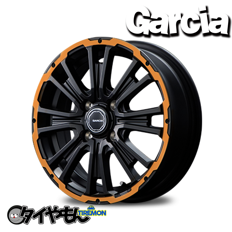 MID マルカ Garcia SS リボルバー KC 14インチ 4H100 4.5J +45 4本セット ホイール オレンジ_画像1