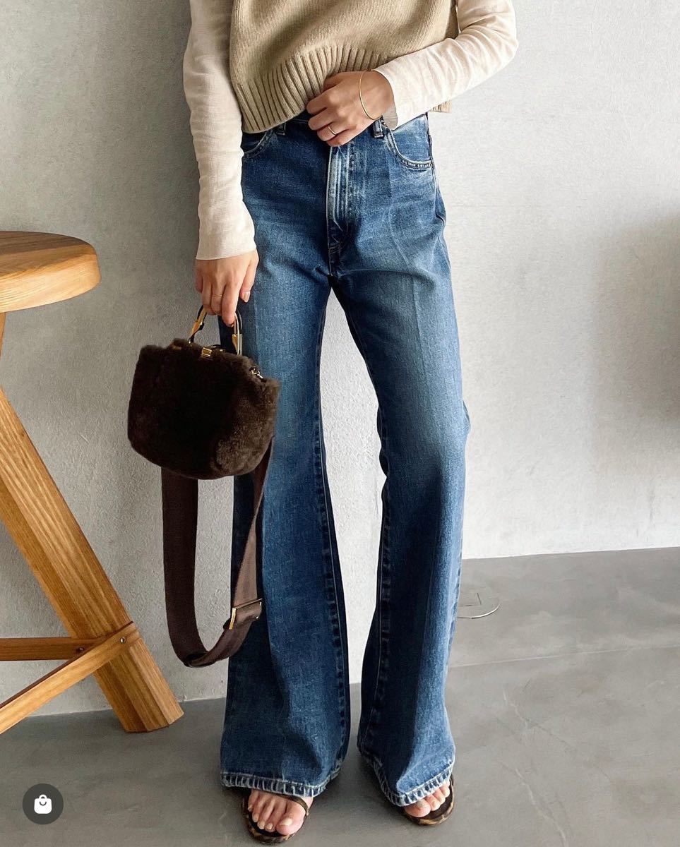 新品タグ付き♡ Plage セイヒンカコウセンタープレスデニムパンツ 36-