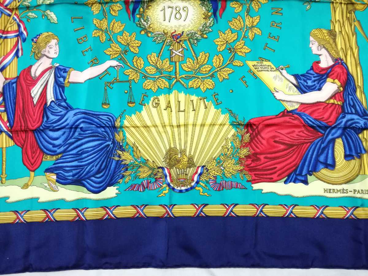 美品 HERMES エルメス カレ LIBERTE EGALITE FRATERNITE REPUBL