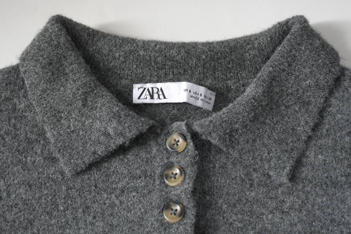 ZARA: шерсть Camel Polo свитер / воротник имеется вязаный / механизм woshu/ Zara / размер S
