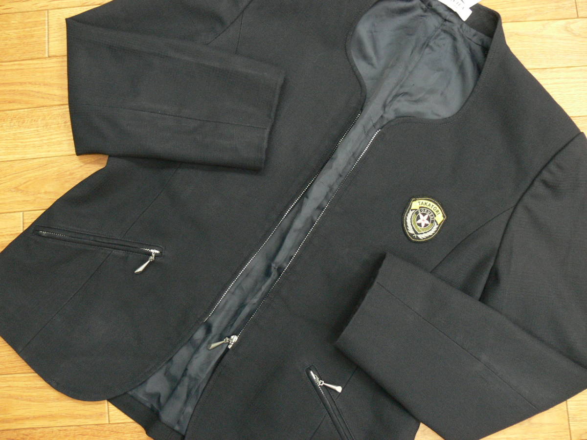 コスプレ衣装　#2945　高取国際・黒系襟なし前ファスナーのブレザー制服冬夏セット　_画像2