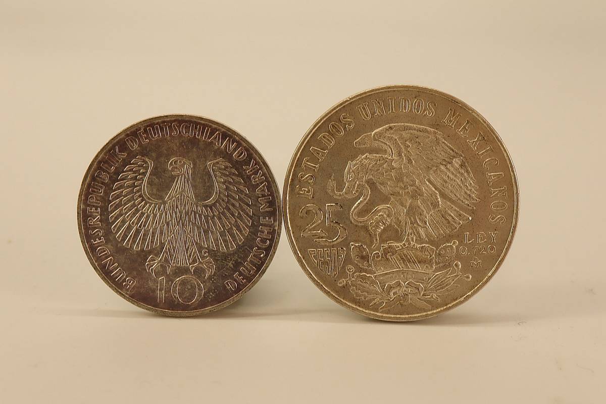 【銀貨】オリンピック 記念銀貨 ◇１９６８年メキシコ・１９７２年ドイツ ◇ ２枚 ◇ 海外コイン 記念コイン オリンピックコイン _画像3