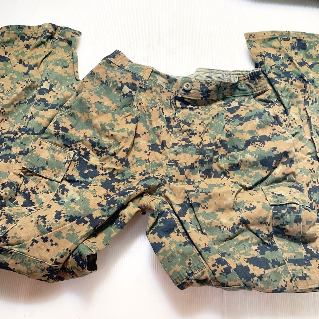 米軍放出品 USMC 海兵隊 デジタルウッドランド迷彩 コンバットパンツ SーR 中古 ズボン v_画像2