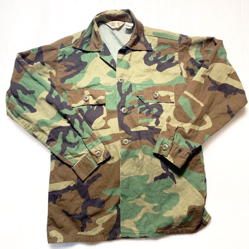米軍放出品 実物素材 キッズ用 民生品 ウッドランド 迷彩 BDUジャケット 中古_画像1